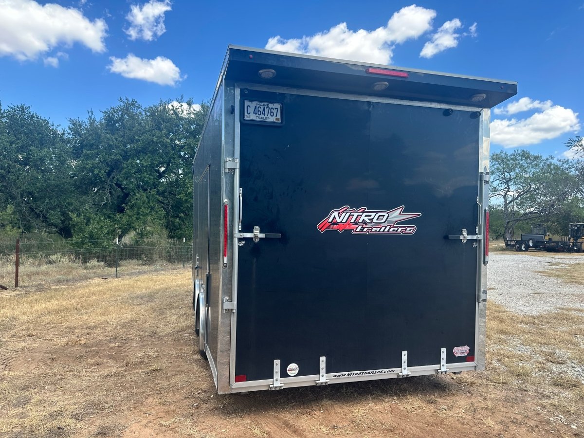 USED Alcom Nitro 8.5x20 Cargo Carhauler Tandem BLACK - 5618 - J4 Trailer