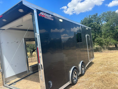 USED Alcom Nitro 8.5x20 Cargo Carhauler Tandem BLACK - 5618 - J4 Trailer