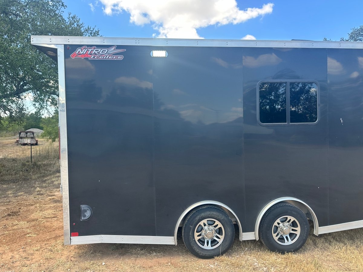 USED Alcom Nitro 8.5x20 Cargo Carhauler Tandem BLACK - 5618 - J4 Trailer
