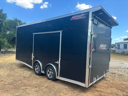 USED Alcom Nitro 8.5x20 Cargo Carhauler Tandem BLACK - 5618 - J4 Trailer