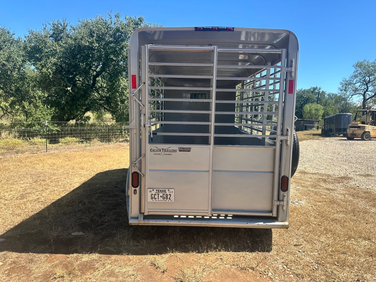 USED-Calico Livestock 6'x16'x7' Bumperpull SILVER-0193 - J4 Trailer