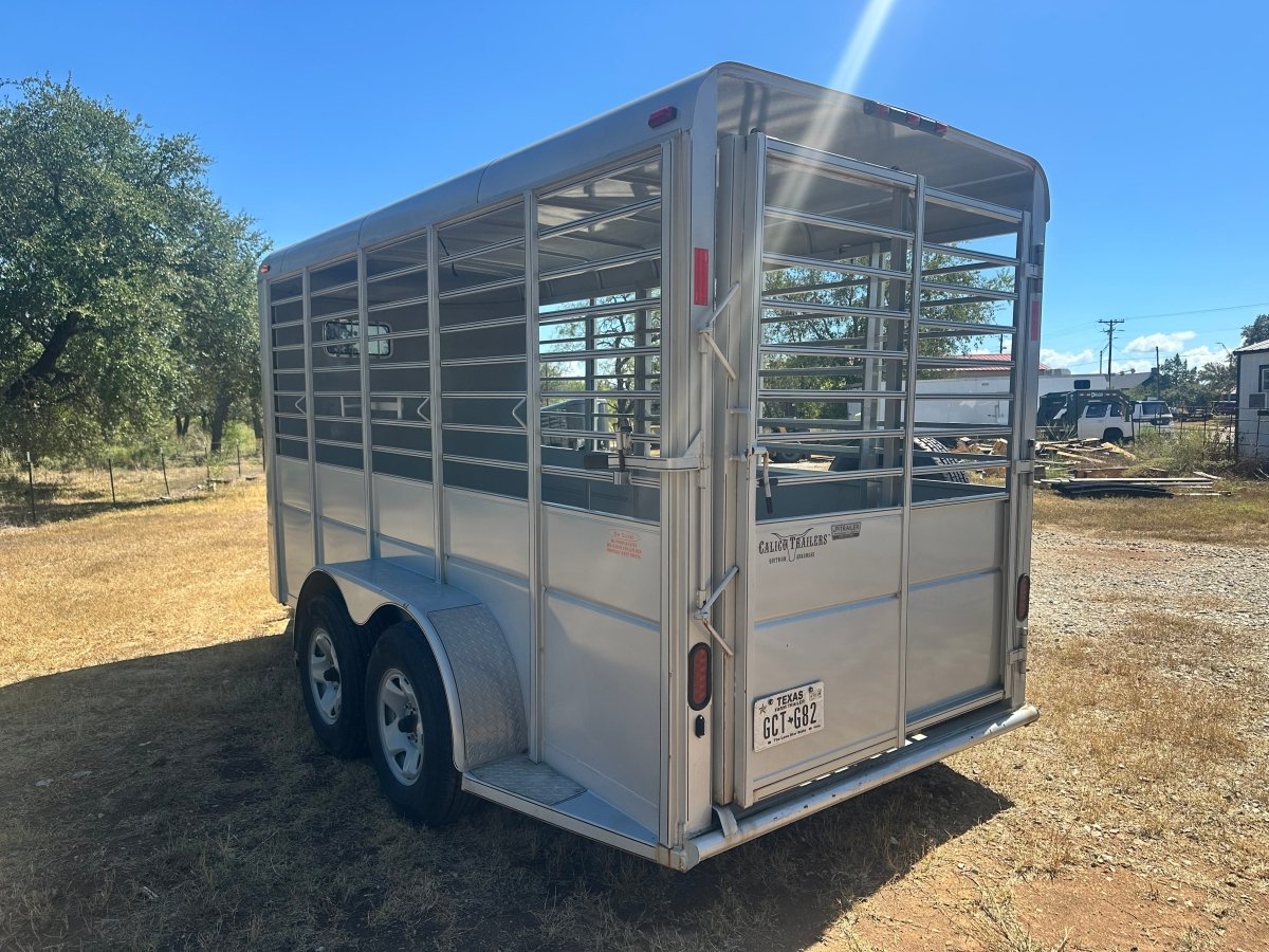 USED-Calico Livestock 6'x16'x7' Bumperpull SILVER-0193 - J4 Trailer