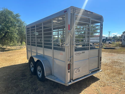 USED-Calico Livestock 6'x16'x7' Bumperpull SILVER-0193 - J4 Trailer