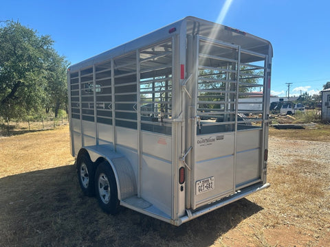 USED-Calico Livestock 6'x16'x7' Bumperpull SILVER-0193 - J4 Trailer