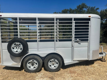 USED-Calico Livestock 6'x16'x7' Bumperpull SILVER-0193 - J4 Trailer