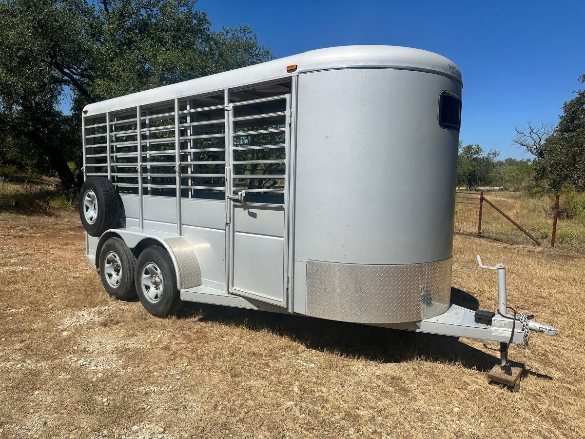 USED-Calico Livestock 6'x16'x7' Bumperpull SILVER-0193 - J4 Trailer