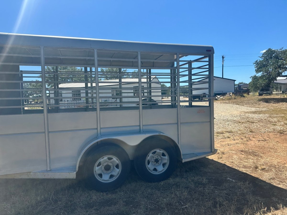 USED-Calico Livestock 6'x16'x7' Bumperpull SILVER-0193 - J4 Trailer