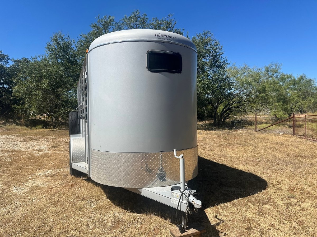 USED-Calico Livestock 6'x16'x7' Bumperpull SILVER-0193 - J4 Trailer