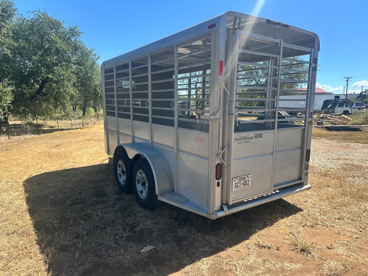 USED-Calico Livestock 6'x16'x7' Bumperpull SILVER-0193 - J4 Trailer