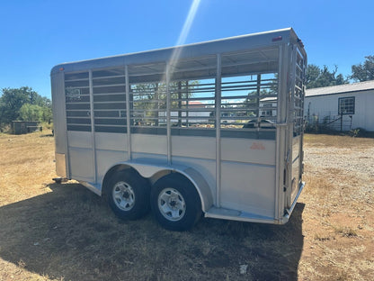 USED-Calico Livestock 6'x16'x7' Bumperpull SILVER-0193 - J4 Trailer