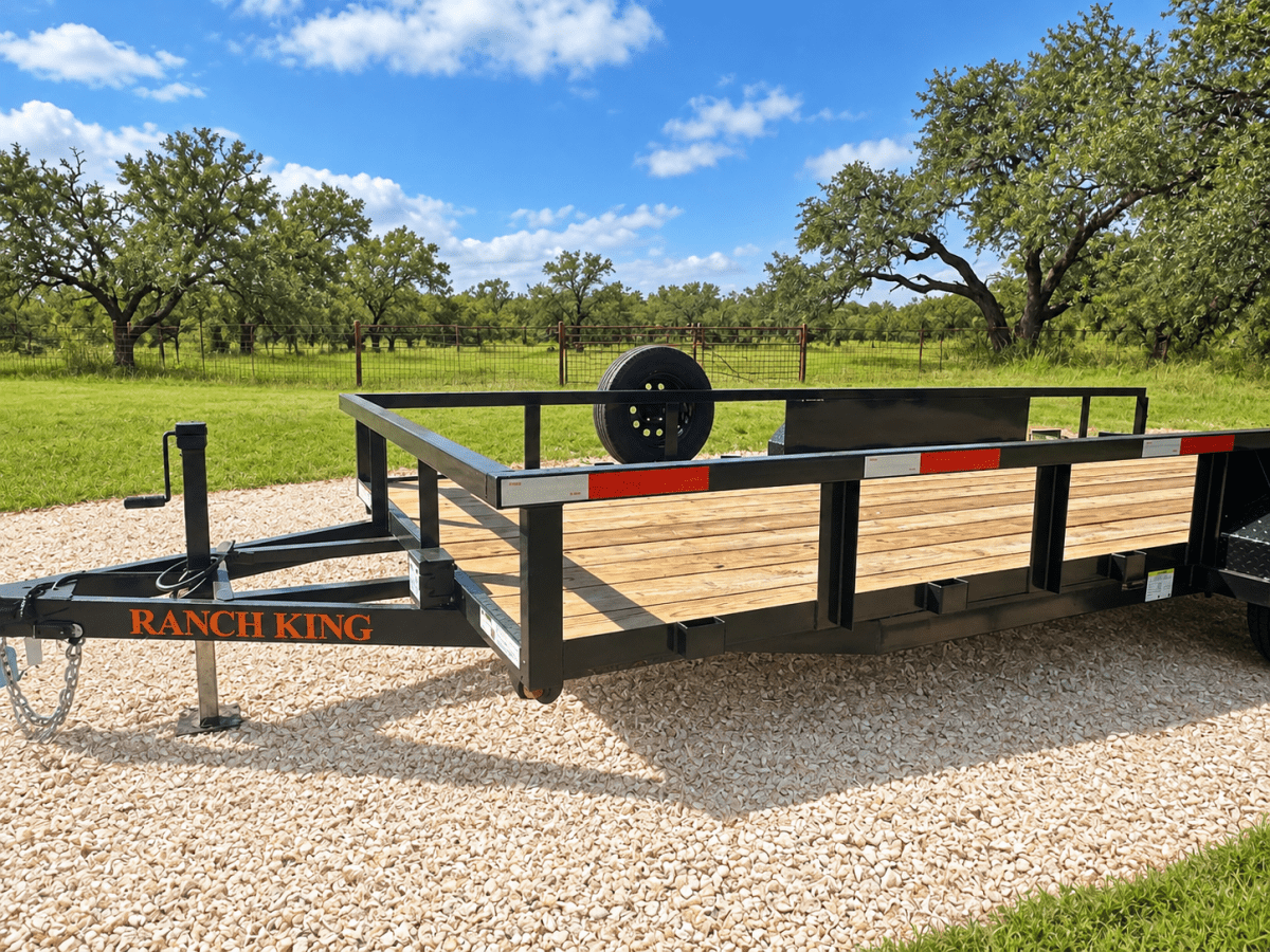 USED Ranch King 6'10"x18' 7K Tandem Utility Trailer RAMPS - 3421 - J4 Trailer