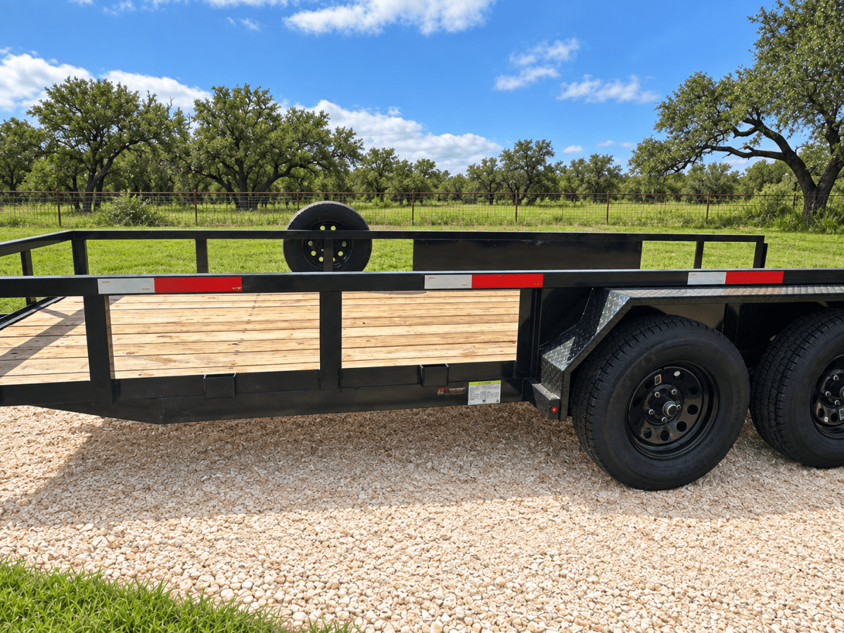 USED Ranch King 6'10"x18' 7K Tandem Utility Trailer RAMPS - 3421 - J4 Trailer