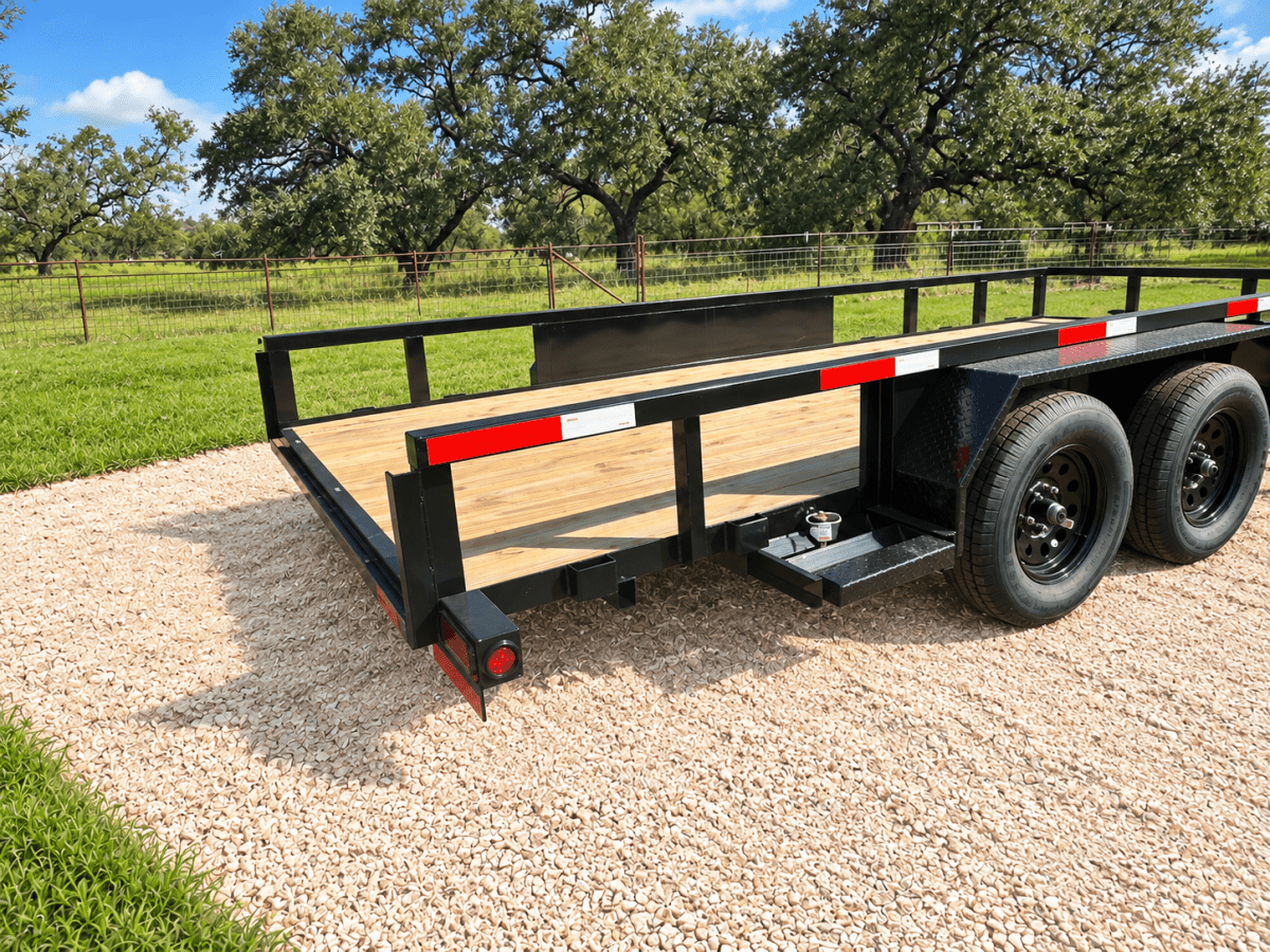 USED Ranch King 6'10"x18' 7K Tandem Utility Trailer RAMPS - 3421 - J4 Trailer