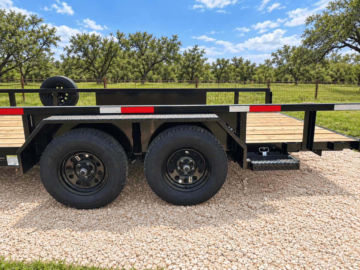 USED Ranch King 6'10"x18' 7K Tandem Utility Trailer RAMPS - 3421 - J4 Trailer