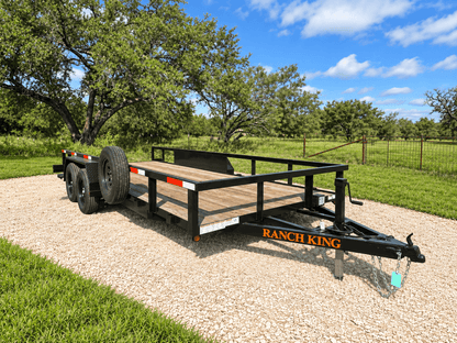 USED Ranch King 6'10"x18' 7K Tandem Utility Trailer RAMPS - 3421 - J4 Trailer