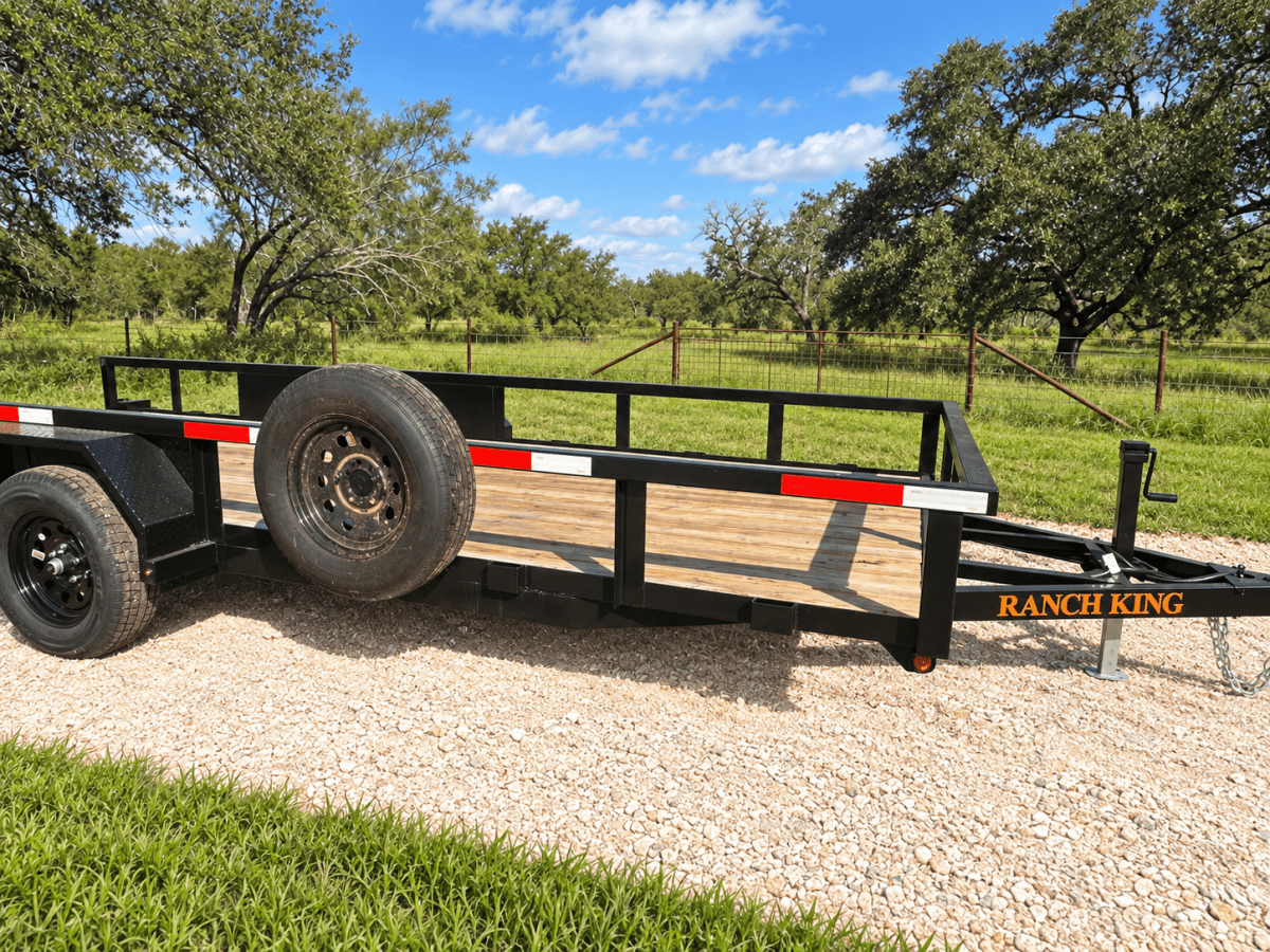 USED Ranch King 6'10"x18' 7K Tandem Utility Trailer RAMPS - 3421 - J4 Trailer