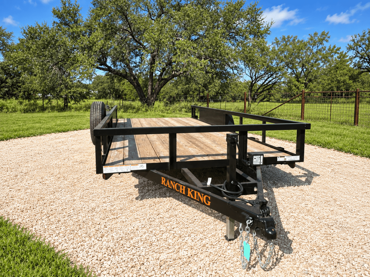 USED Ranch King 6'10"x18' 7K Tandem Utility Trailer RAMPS - 3421 - J4 Trailer