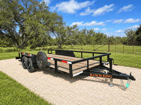 USED Ranch King 6'10"x18' 7K Tandem Utility Trailer RAMPS - 3421 - J4 Trailer