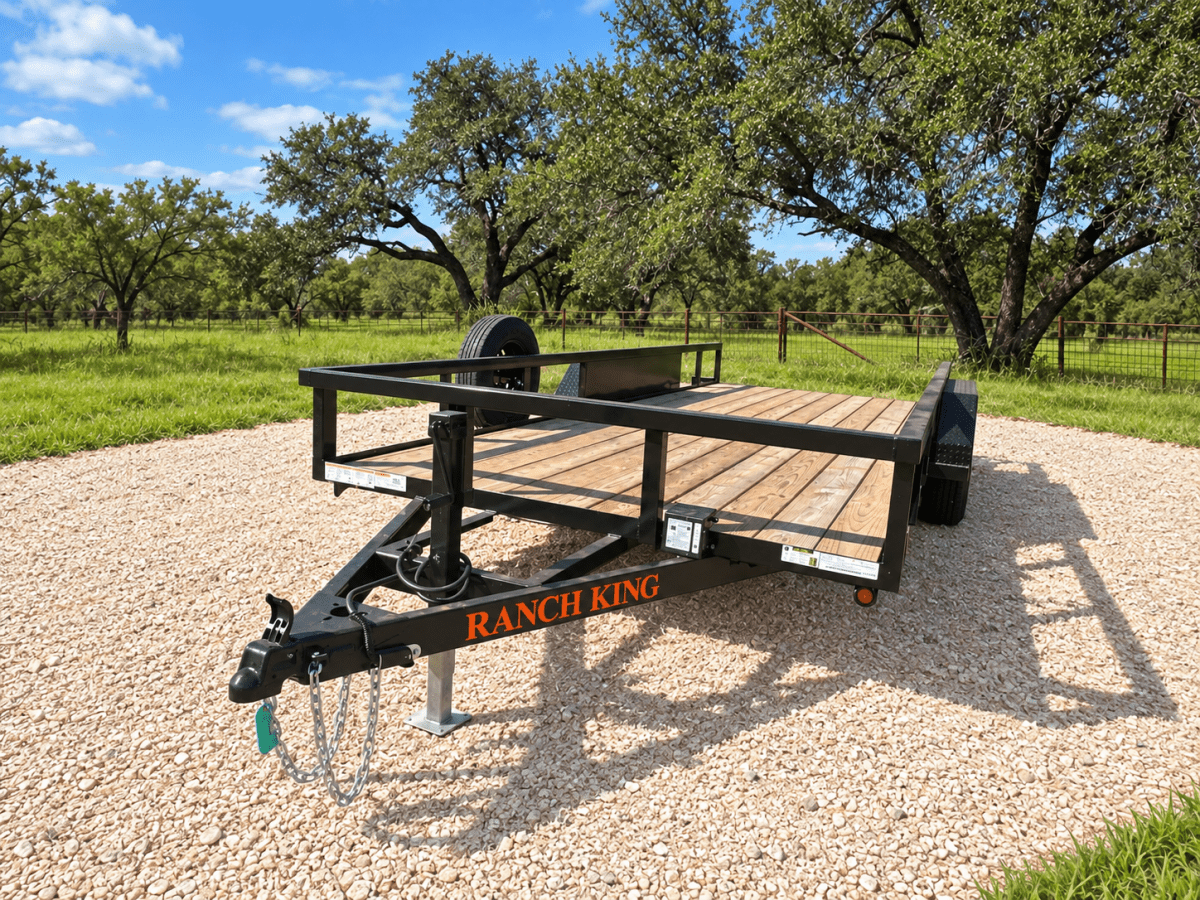 USED Ranch King 6'10"x18' 7K Tandem Utility Trailer RAMPS - 3421 - J4 Trailer