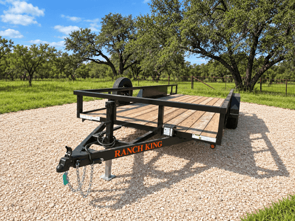 USED Ranch King 6'10"x18' 7K Tandem Utility Trailer RAMPS - 3421 - J4 Trailer