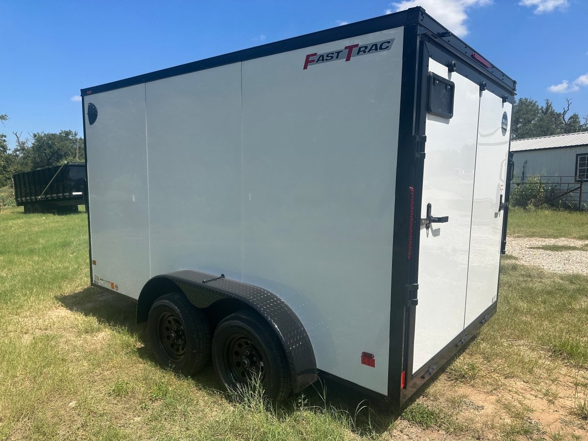 Wells Cargo 7'x12"x6'6" -7K Fast Trac FT712T2-D - WHITE/PHANTOM - Cargo Trailer 8166 - J4 Trailer
