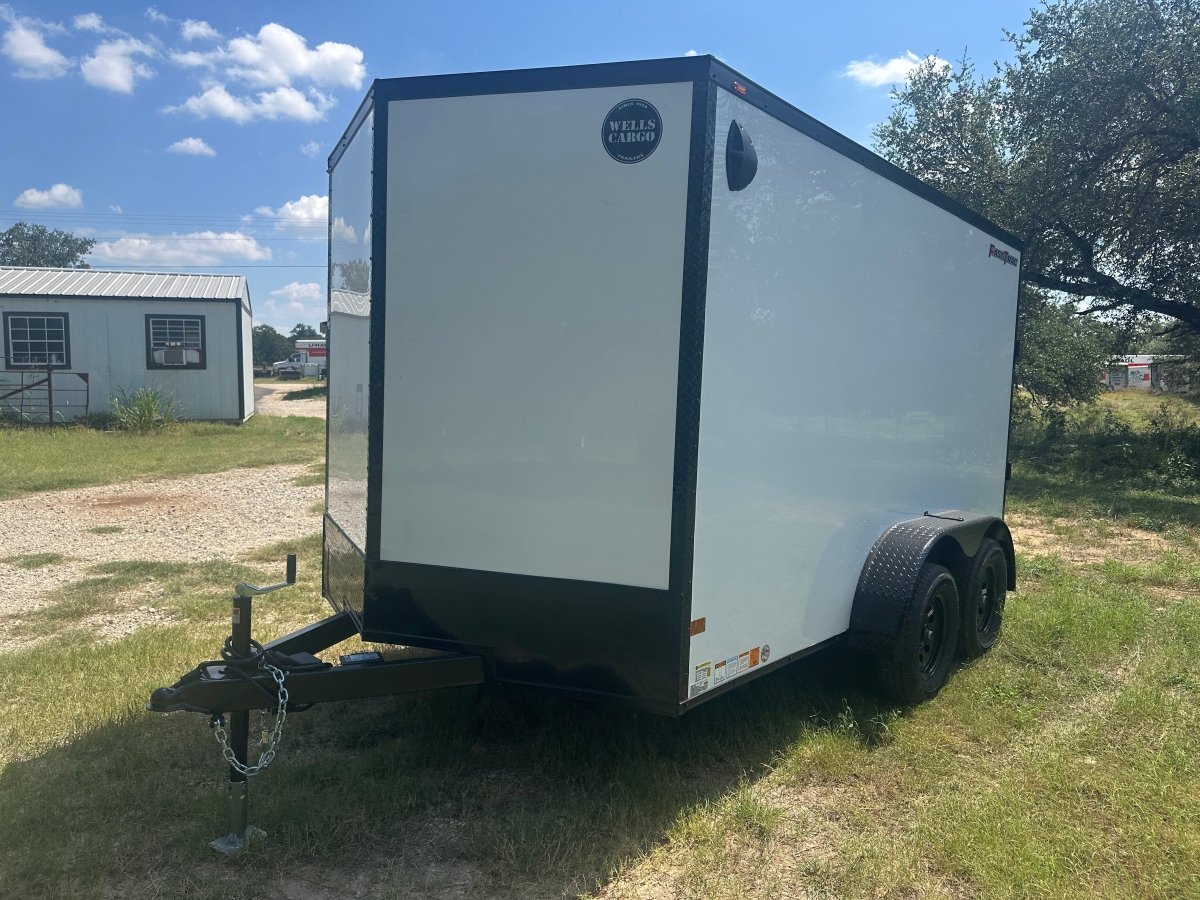 Wells Cargo 7'x12"x6'6" -7K Fast Trac FT712T2-D - WHITE/PHANTOM - Cargo Trailer 8166 - J4 Trailer