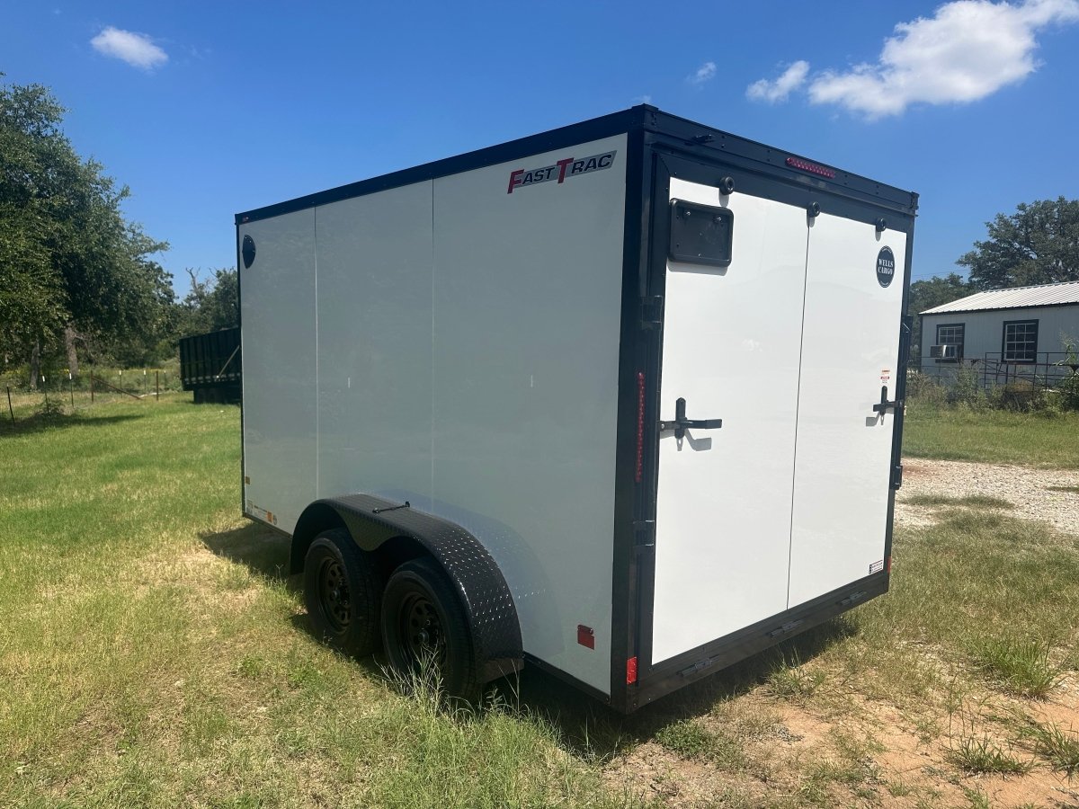Wells Cargo 7'x12"x6'6" -7K Fast Trac FT712T2-D - WHITE/PHANTOM - Cargo Trailer 8166 - J4 Trailer