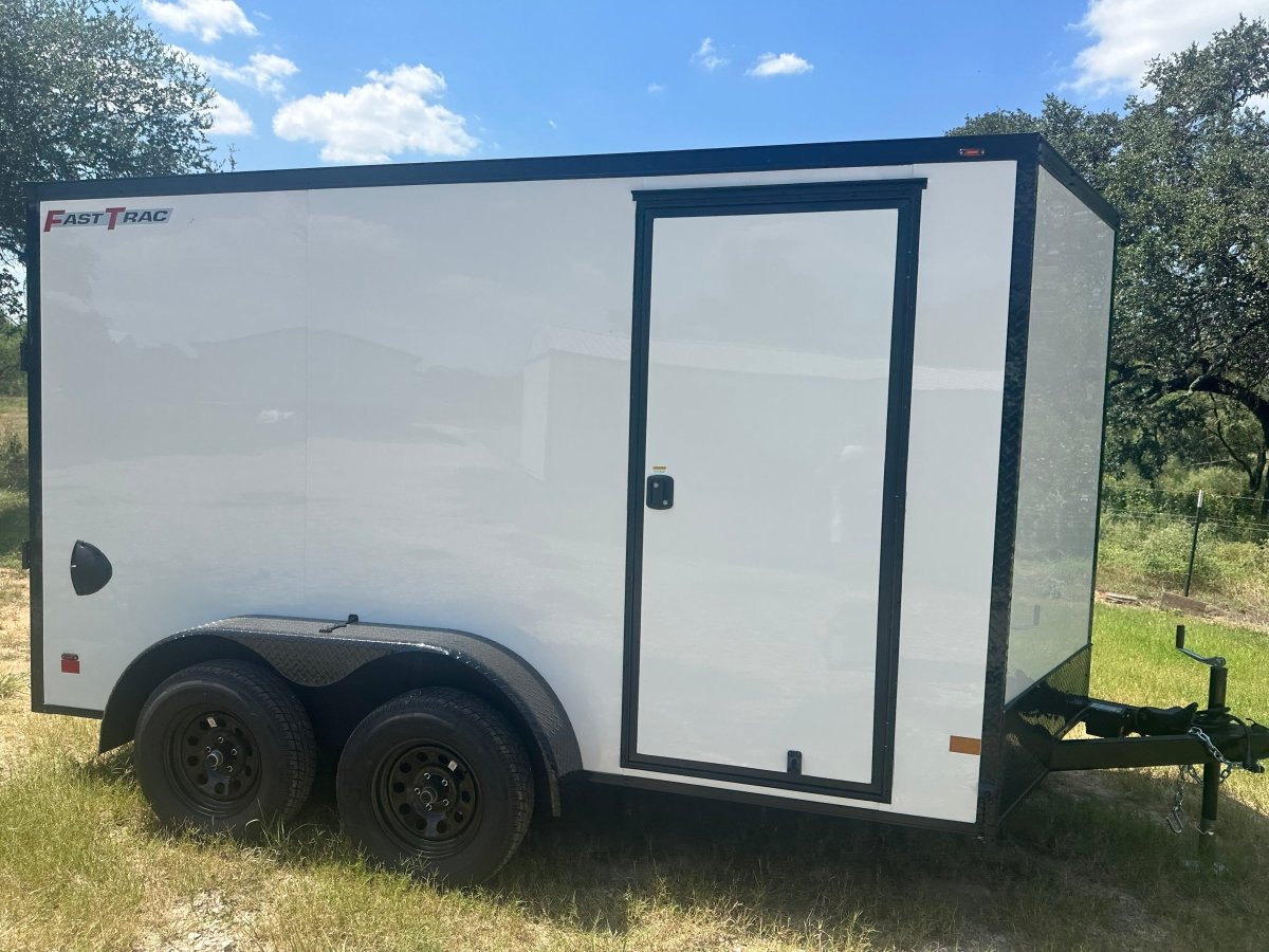 Wells Cargo 7'x12"x6'6" -7K Fast Trac FT712T2-D - WHITE/PHANTOM - Cargo Trailer 8166 - J4 Trailer