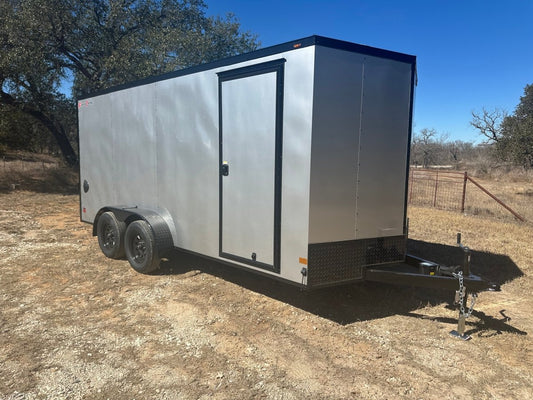 Wells Cargo 7'x16" - FT716T2 - D - SILVER/PHANTOM - Enclosed Cargo Trailer 0808 - J4 Trailer