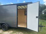 Wells Cargo 7'x16'x7' w/ Translucent Roof- RFV716T2- Charcoal Gray-5477 - J4 Trailer