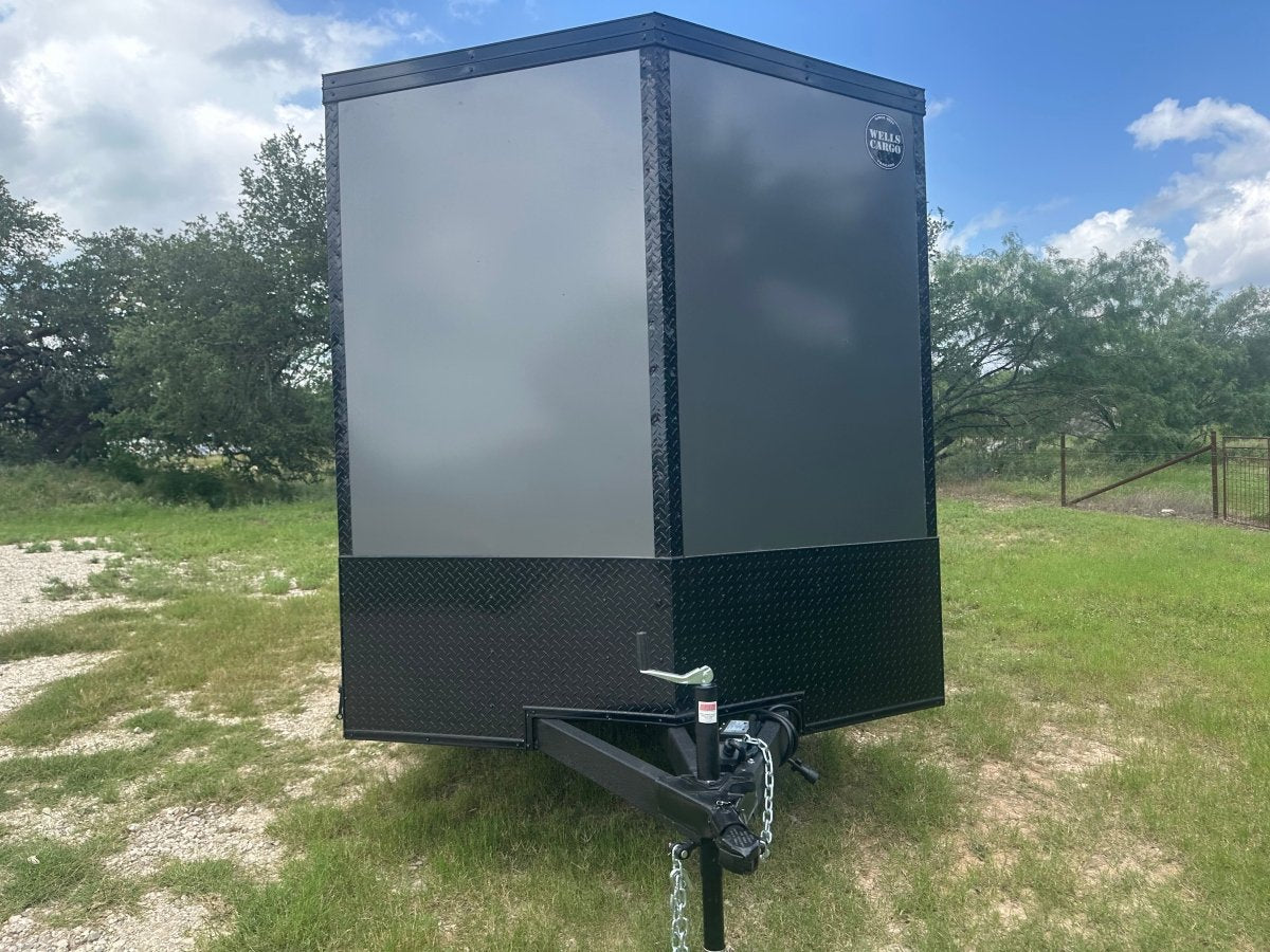 Wells Cargo 7'x16'x7' w/ Translucent Roof- RFV716T2- Charcoal Gray-5477 - J4 Trailer
