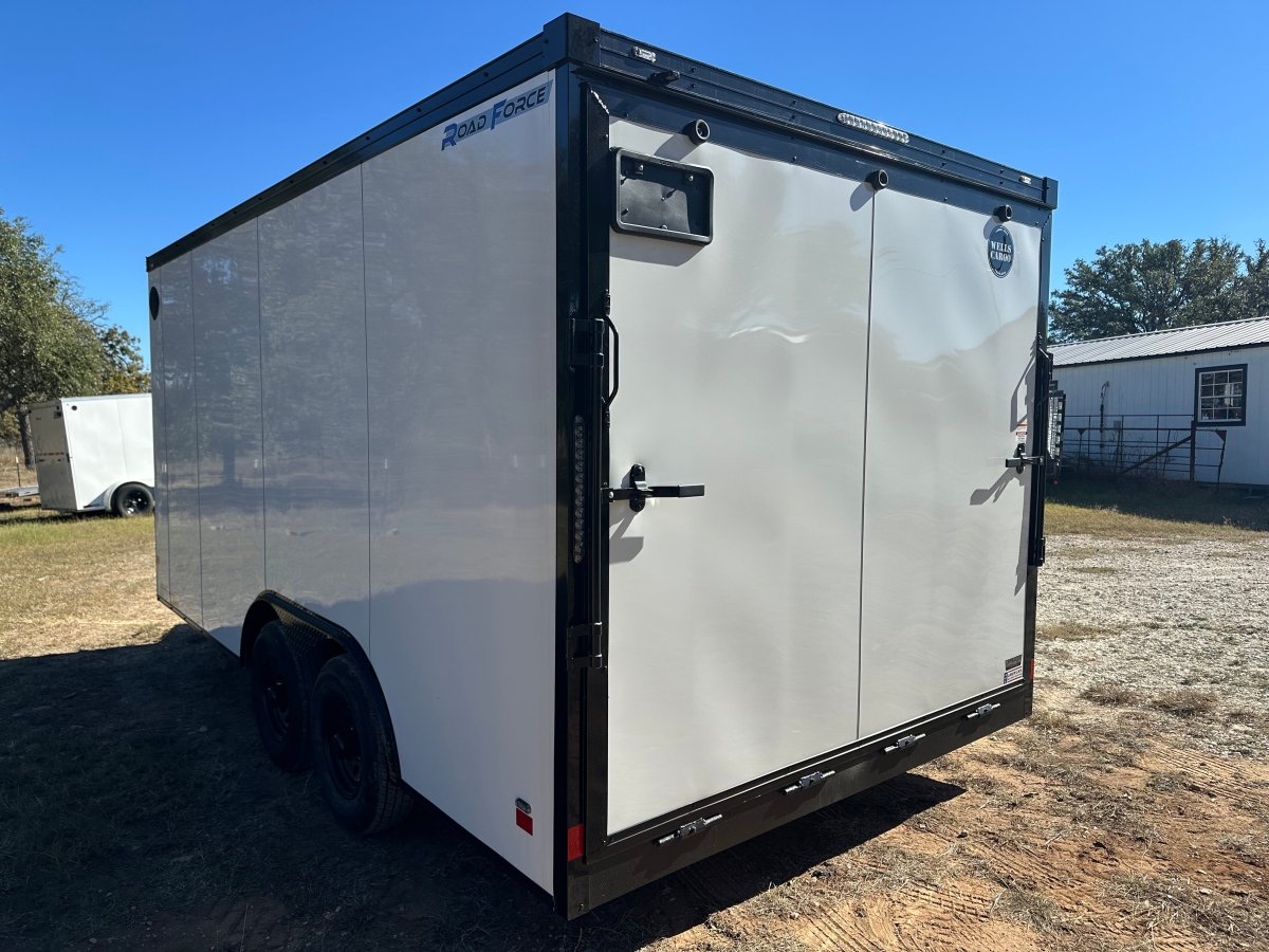 Wells Cargo 8.5'x16'x7' RFV Tandem Cargo Trailer 10K - WHITE PHANTOM - 9795 - J4 Trailer