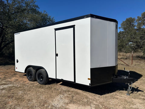 Wells Cargo 8.5'x16'x7' RFV Tandem Cargo Trailer 10K - WHITE PHANTOM - 9795 - J4 Trailer