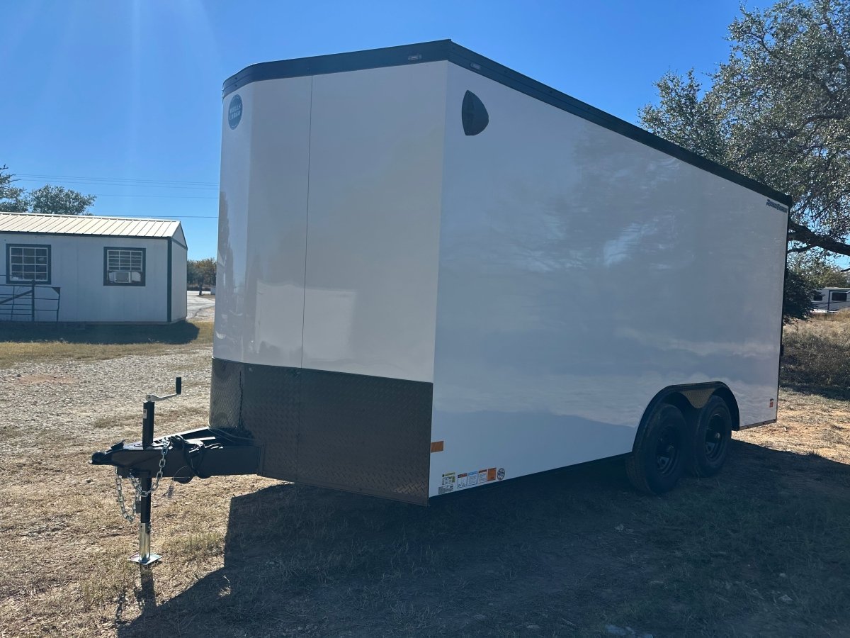 Wells Cargo 8.5'x16'x7' RFV Tandem Cargo Trailer 10K - WHITE PHANTOM - 9795 - J4 Trailer