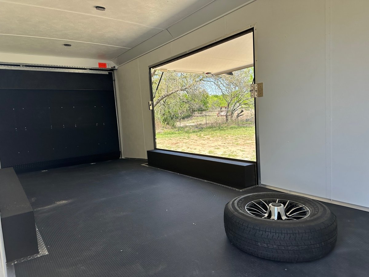 Wells Cargo MotorTrac Race Trailer 8.5'x24' Tandem Axle Trailer SILVER W BLACK OUT 1564 - J4 Trailer
