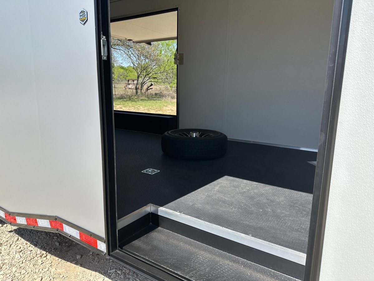 Wells Cargo MotorTrac Race Trailer 8.5'x24' Tandem Axle Trailer SILVER W BLACK OUT 1564 - J4 Trailer