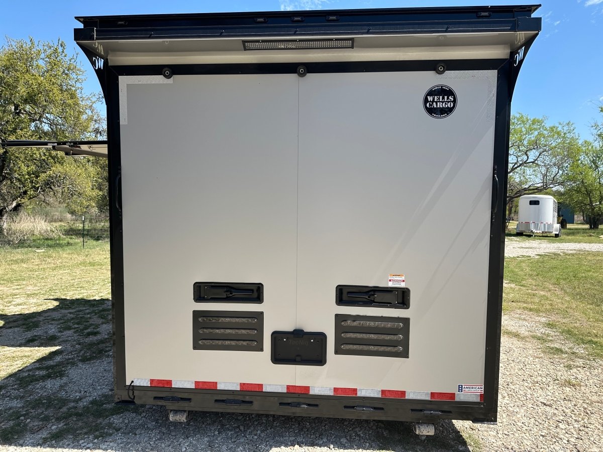 Wells Cargo MotorTrac Race Trailer 8.5'x24' Tandem Axle Trailer SILVER W BLACK OUT 1564 - J4 Trailer