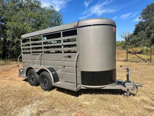 WW 5'x14'x6'2" Bumper Pull All Around Livestock- AZ BEIGE-9034 - J4 Trailer