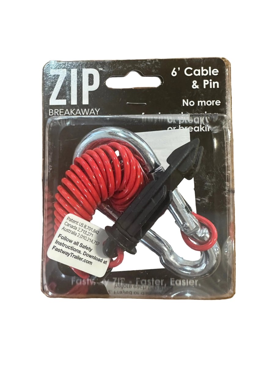 Zip Breakaway Cable - 6' Cable & Pin - J4 Trailer
