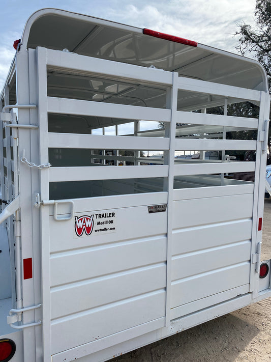 WW 5'x14' Livestock Trailer WHITE - 8206