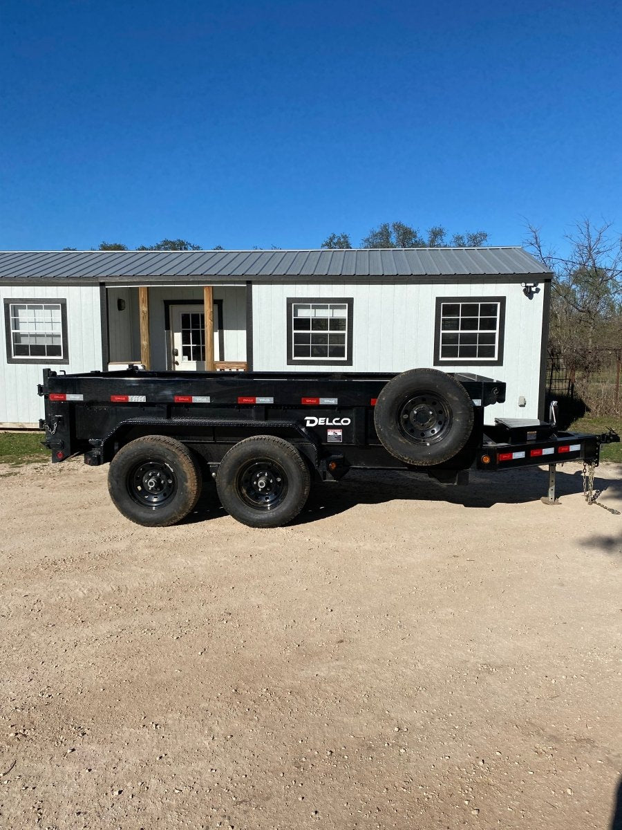 Delco Dump 72"x12' Tandem Axle Dump Trailer ARMY GREEN - 0822 - J4 Trailer