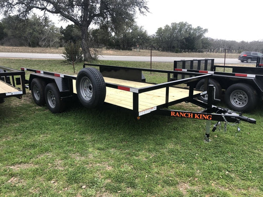Ranch King 6'10'x16' Tandem Utility Trailer RAMPS - 3131 3133 - J4 Trailer